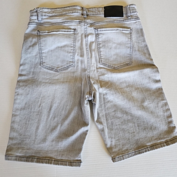 Men's Light Gray Jean Shorts - Picture 2 of 8